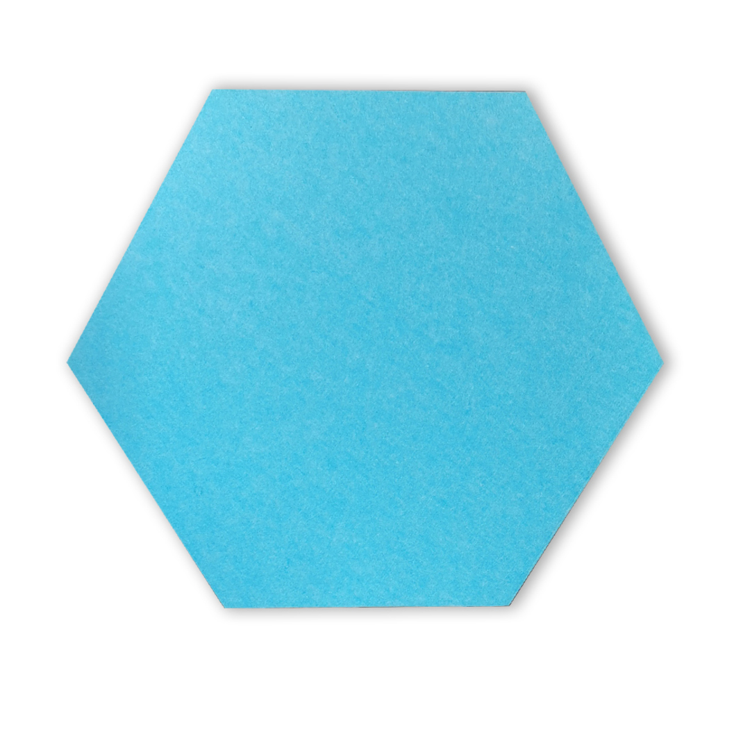 HEXAGON POLYESTER PINBOARD | 600x520mm | Lake Blue | 1pc image 1